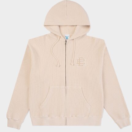 Eric Emanuel Thermal Zip Up Hoodie Tan